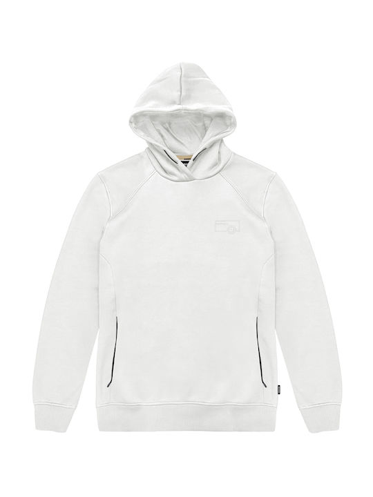 Rebase Men's Sweatshirt with Hood and Pockets White