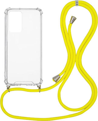 Sonique Armor Silicone Back Cover with Strap Durable Transparent / Yellow (Redmi Note 11 / 11S 4G)