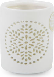 Heart & Home Christmas Ceramic White Candle