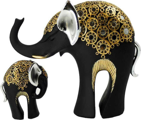 Royal Art Collection Set of Decorative Elephants Polyresin 2pcs