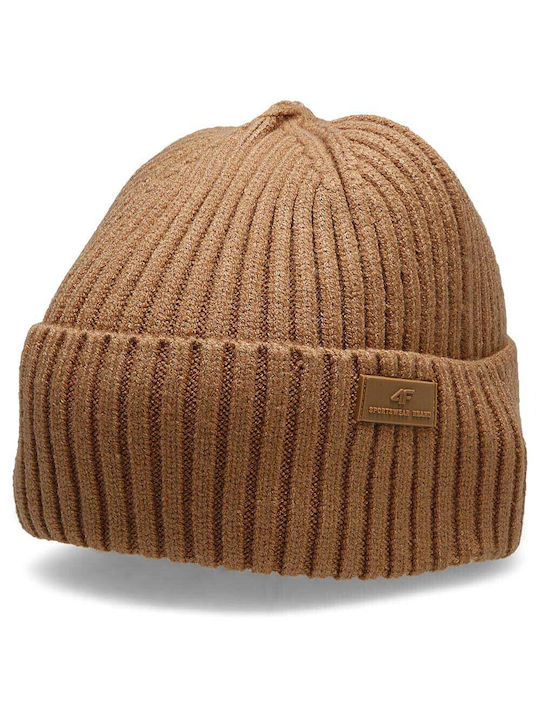 4F Ribbed Beanie Cap Beige