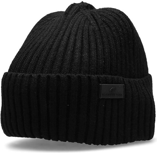 Beanie Männer Beanie mit Rippstrick in Schwarz Farbe