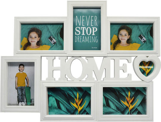 Ankor Home Πολυκορνίζα Τοίχου 7 Θέσεων Πλαστική με Λευκό Πλαίσιο