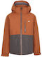 Wasserdicht Kinder Parka Lang mit Kapuze Braun