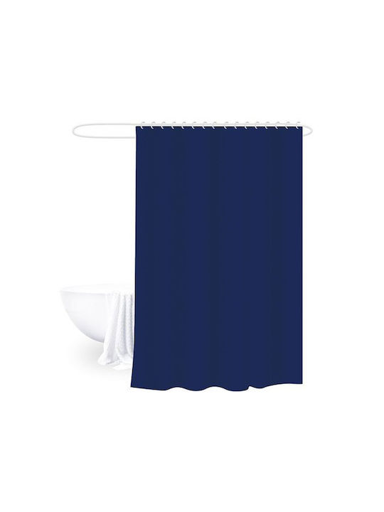 Fabric Shower Curtain 180x180cm Navy Blue