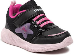 Geox Παιδικά Sneakers Sprintye Ανατομικά για Κορίτσι Μαύρα