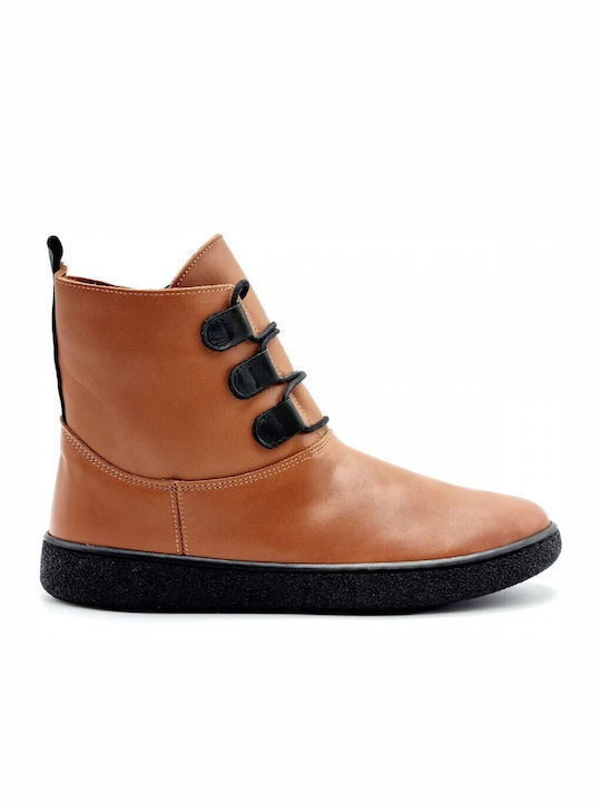Leder Stiefeletten Damen Braun