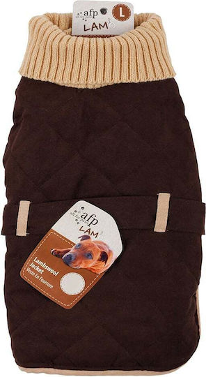 All For Paws Lambswool Turtleneck Μπουφάν Σκύλου Fleece / Αδιάβροχο Καφέ με Μήκος Ράχης 30 εκ.
