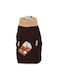 All For Paws Lambswool Turtleneck Brown Fleece / Waterproof Dog Coat with 35cm Back Length