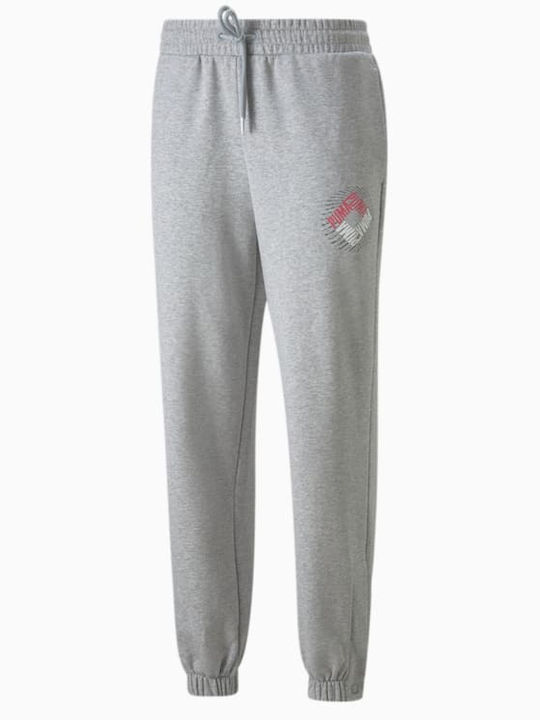 PUMA Παντελόνι Φόρμας με Λάστιχο Γκρι