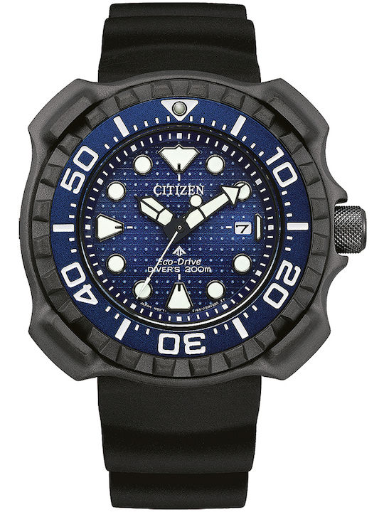 Citizen Promaster Marine Ανδρικό Ρολόι 44mm Eco - Drive με Μαύρο Καουτσούκ Λουράκι
