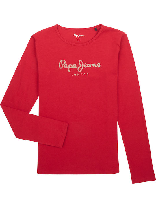 Pepe Jeans Kids' Shirt Long Sleeve Red Hana