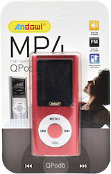 Andowl QPOD5 MP4 Player with 1.8" Display Red