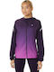 Lite-show Women's Running Short Sports Jacket for Spring or Autumn with Hood Purple