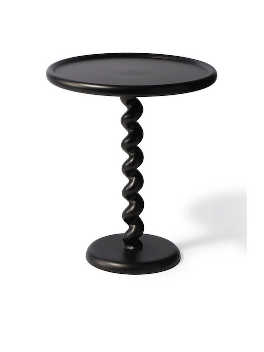 Side Table Twister Black Metal Ø46xH56cm