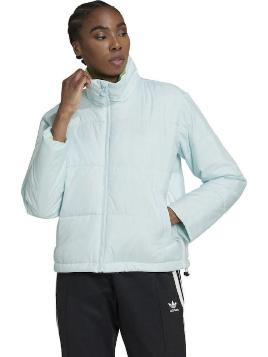 Kurz Damen Puffer Jacke für Winter Hellblau