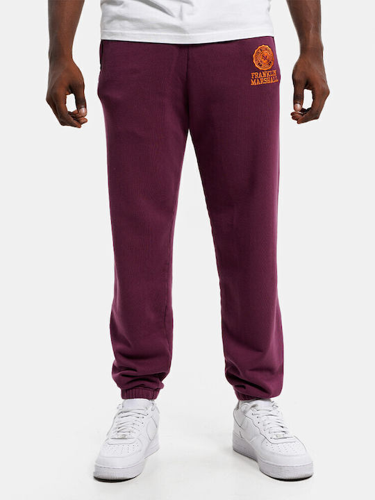 Franklin & Marshall Pantaloni de trening cu elastic Fleece - Polar Burgundy