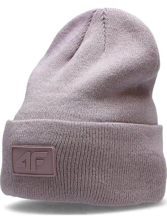 Beanie Γυναικείος Σκούφος Πλεκτός σε Λιλά χρώμα