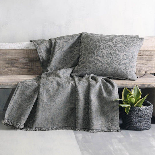Rythmos Vilano Armchair Throw 2 Sides Chenille 160x180cm Dark Gray