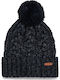 Simone Pom Pom Beanie Frauen Beanie mit Strickmuster in Marineblau Farbe
