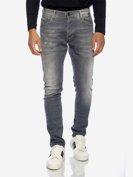 Men's Jeans Pants Elastic with Slim Fit Gray
