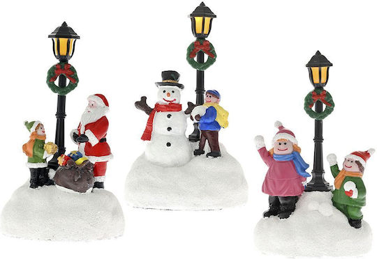 Iliadis Illuminated Christmas Plastic Figure Length 8cm 6pcs (Μiscellaneous Designs)
