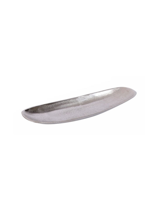 InTheBox Ricus Dekorative Platte Oval Aluminium Silber 1Stück 65x17x4cm