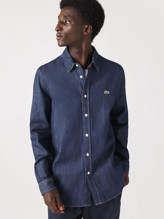 Lacoste Long-sleeved Denim Shirt Dark Blue