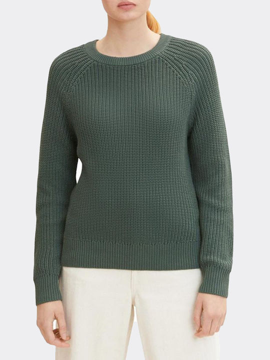 Tom Tailor Damen Langarm Pullover Baumwolle Grün