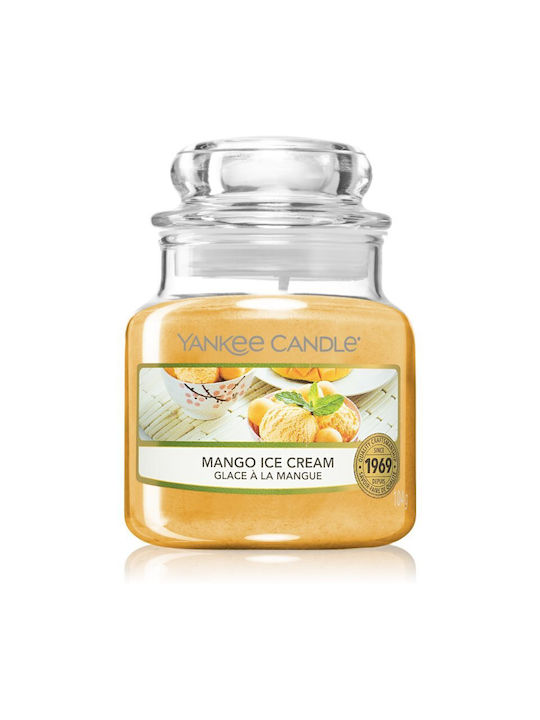 Yankee Candle Scented Candle Jar with Scent Mango Ice Cream Orange 104gr 1pcs