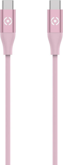 Celly USB 2.0 Cable USB-C Male - USB-C 60W PD Pink 1.5m