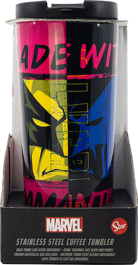 Stor X-Men Ποτήρι Θερμός Ανοξείδωτο 425ml Πολύχρωμο με Επιστόμιο
