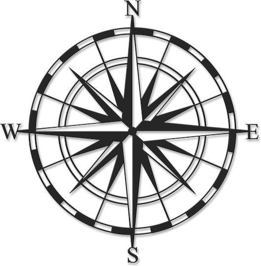 Megapap Wanddekoration aus Metall Compass 45x3x45cm Megapap Wanddekoration aus Metall Compass 45x3x45cm