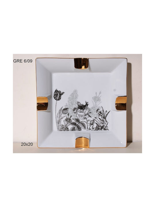 Royal Art Collection Ashtray Windproof Porcelain White 1pcs