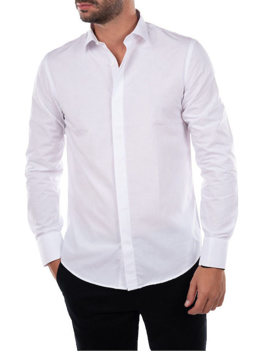 Vittorio Artist Long-sleeved Cotton Shirt White