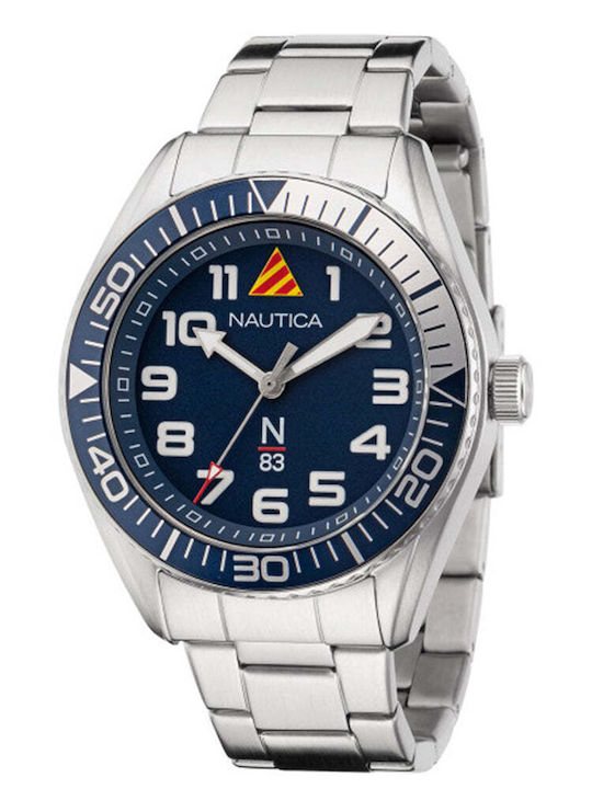 Nautica Men's Watch 44mm Battery with Silver Me...