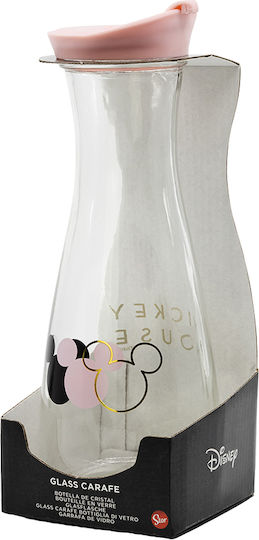 Stor Mickey Minnie Mouse Μπουκάλι Νερού Γυάλινο με Βιδωτό Καπάκι Διάφανο 900ml