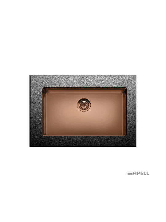 Apell Metamorfosis ΜEM71-222 Undermount Sink Inox Satin W75xD44cm Copper PVD