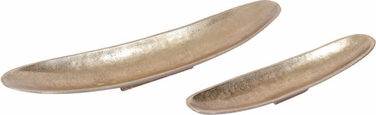 InTheBox Huipil Dekorative Platte Oval Metallisch Gold 1Stück 32x9x5cm
