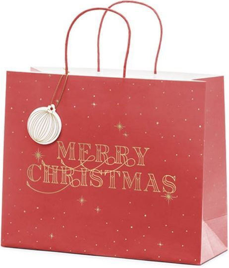 Balloon Paper Christmas Bag for Gift Red 32.5x11.5x26.5cm.