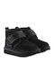 Neumel Snapback Suede Kids Boots with Velcro Black