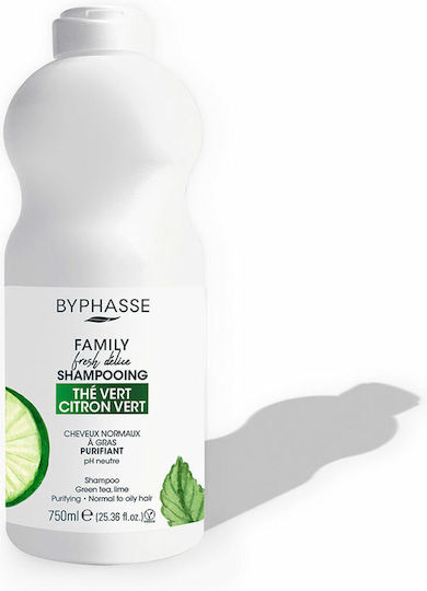 Byphasse Family Fresh Delice Green Tea & Lime Σαμπουάν Βαθύ Καθαρισμού για Λιπαρά Μαλλιά 750ml