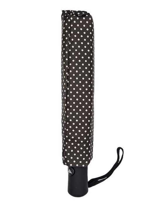 Windproof Automatic Umbrella Compact Dot Black