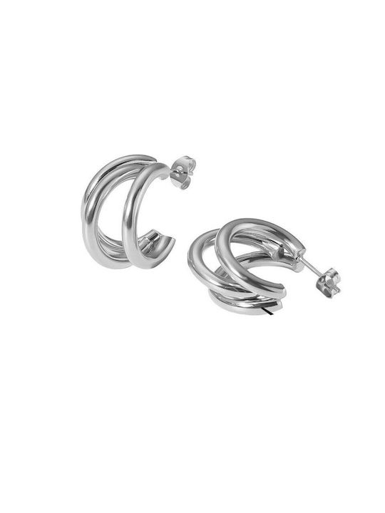 Women's triple hoop earrings steel earrings SKAS335