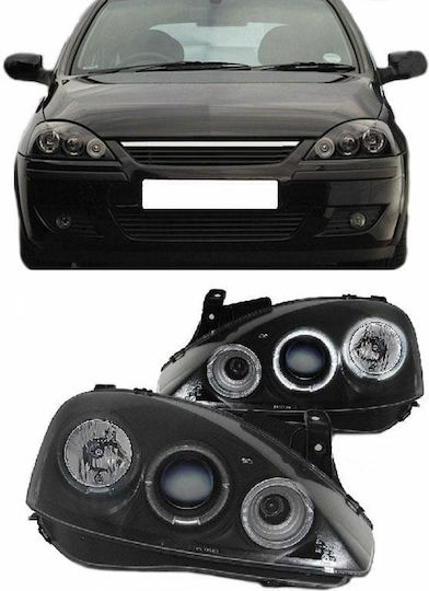 Sonar Μπροστινά Φανάρια Angel Eyes για Opel Corsa C 2000-2006 2τμχ