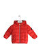 Waterproof Kids Quilted Short Coat with Lining and Hood Red
