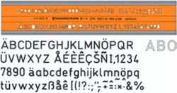 STANDARDGRAPH ΣΤΕΝΣΙΛ ΓΡΑΜΜΑΤΩΝ ΑΓΓΛΙΚΑ 202/3mm