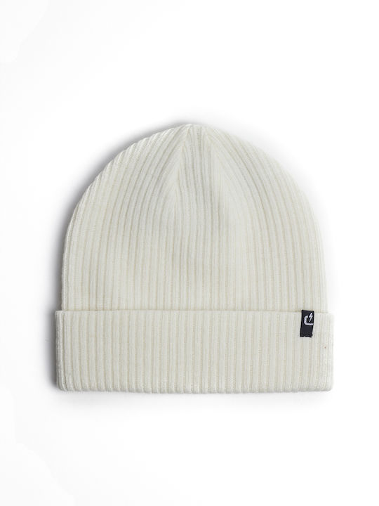 Beanie Unisex Căciulă cu Tricotaj Rib în culoarea Alb