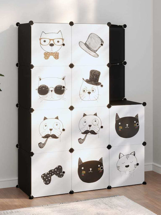 vidaXL Spielzeug Aufbewahrungssystem aus Kunststoff Weiß 110x46.5x144cm 10Stück