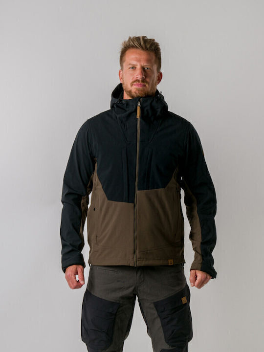 Geci Barbati 3l Augus Sezon Iarna Softshell Waterproof și cu Protecție Împotriva Vântului Maro